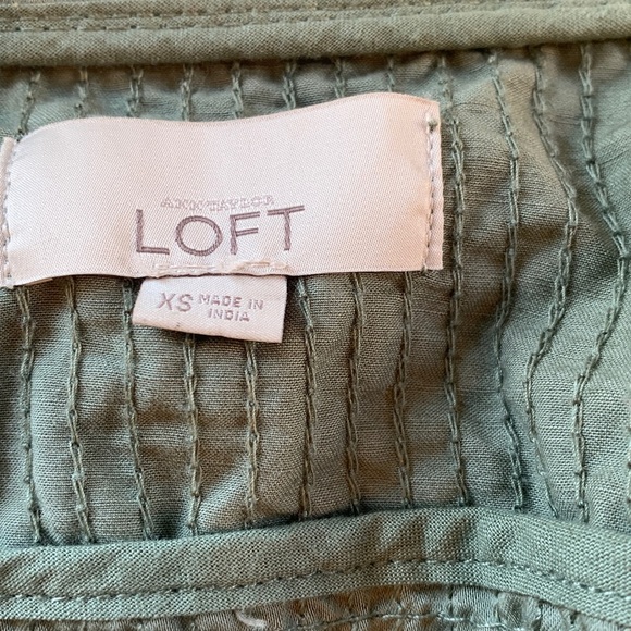 LOFT Lightweight Light Army Green Cotton Utility Jacket Women’s XS Extra Small - Picture 9 of 9
